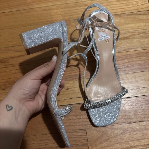 Badgley Mischka | Charlee Embellished Evening Sandals - Picture 3 of 6